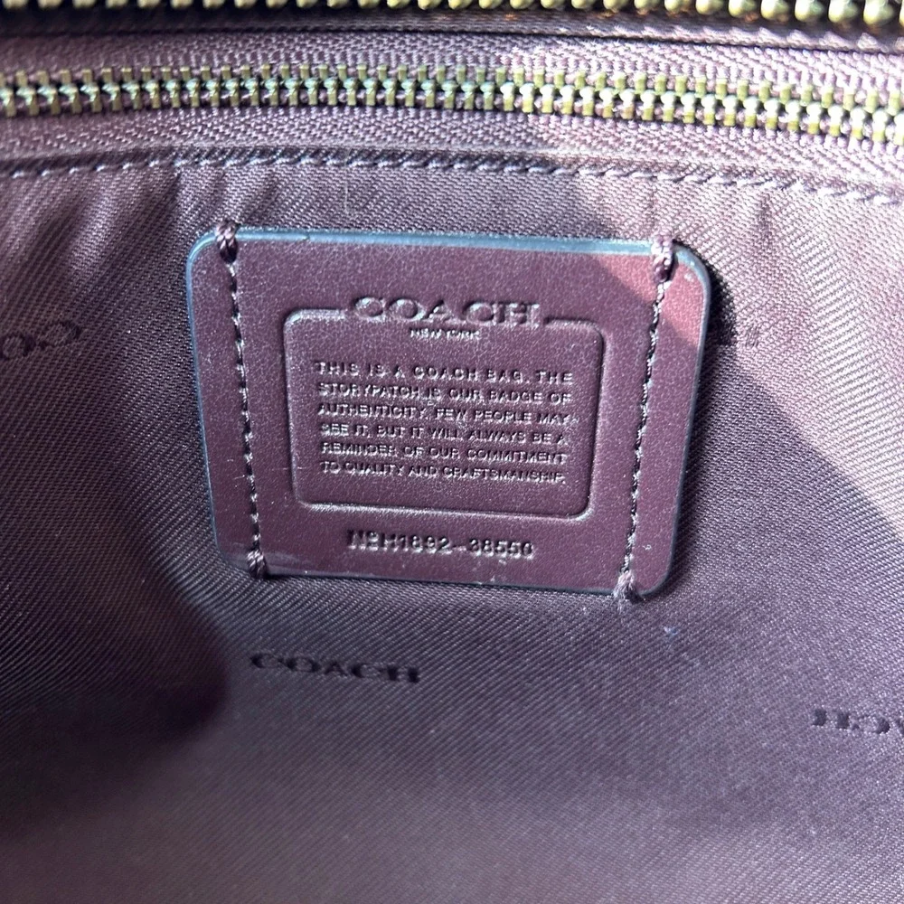 Coach Dreamer 36 Satchel Oxblood Burgundy Pebbled Leather Handbag Gunmetal Large